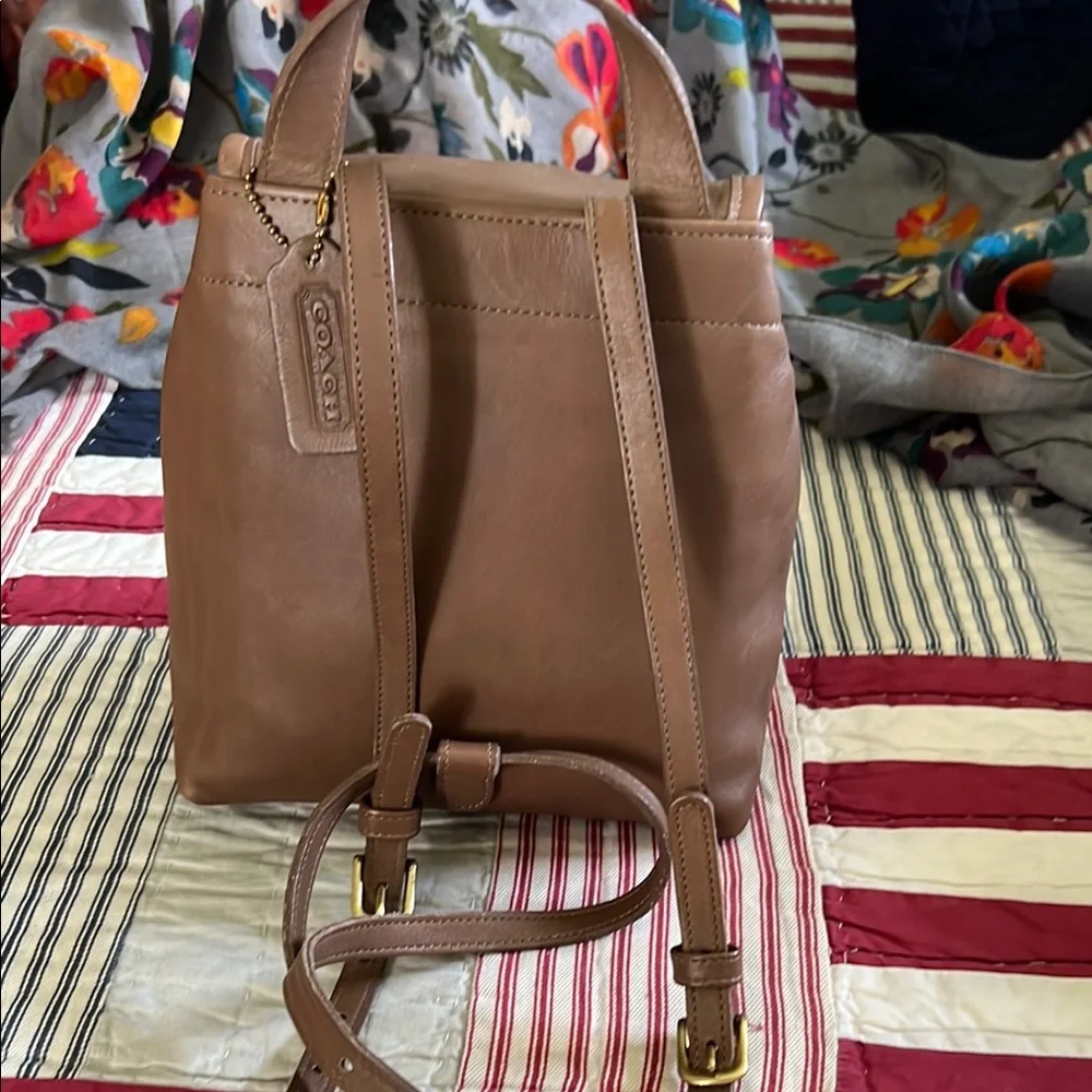 Coach Bantam Leather Backpack with Gold-Tone Details - Picture 3 of 7